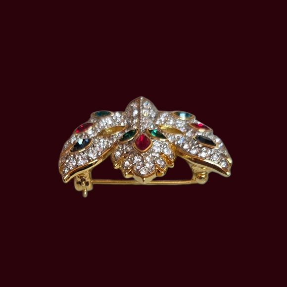 Swarovski Crystal Mardi Gras Mask Brooch, In Box - Picture 3 of 7